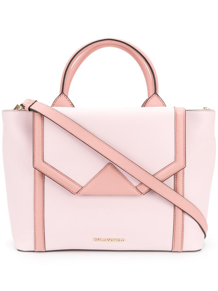 Karl Lagerfeld Klassik Flap Tote - Pink & Purple