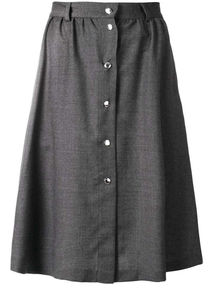 Maison Kitsuné Flared Buttoned Skirt - Grey