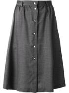 Maison Kitsuné Flared Buttoned Skirt - Grey