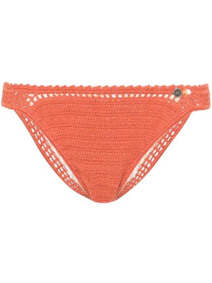 She Made Me Classic Crochet Bikini Bottoms - Orange