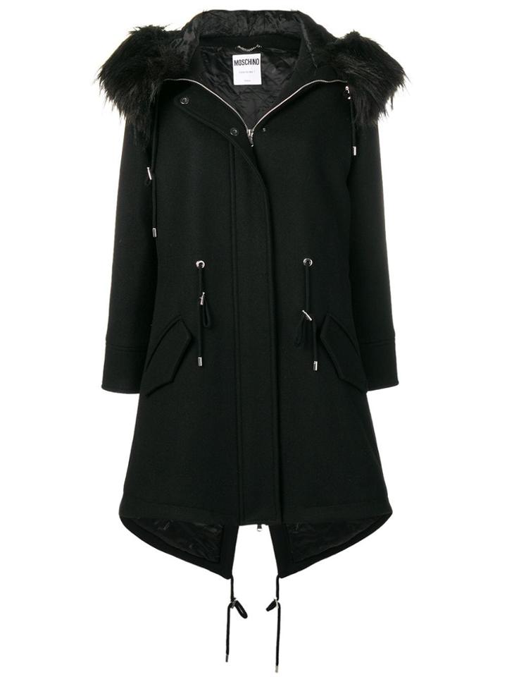 Moschino Crystal Embellished Bear Parka - Black