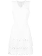 Azzedine Alaia Chevron Hem Dress, Women's, Size: 40, White, Polyester/viscose/polyamide/spandex/elastane