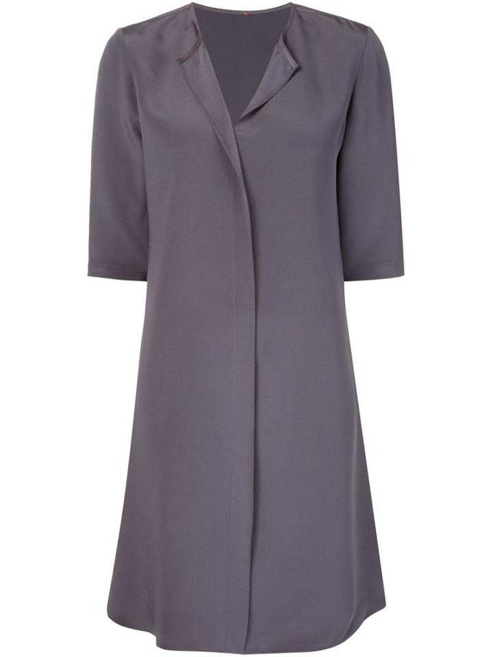 Peter Cohen Silk Shirt Dress, Women's, Size: Small, Grey, Silk