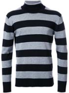 Guild Prime Striped High Neck Jumper, Men's, Size: 2, Pink/purple, Acrylic