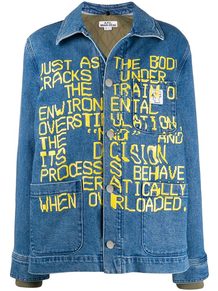 A.p.c. X Brain Dead Denim Jacket - Blue