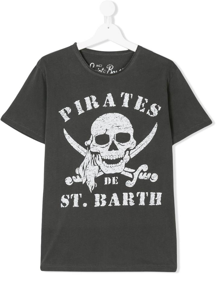 Mc2 Saint Barth Kids Skull Print T-shirt - Grey