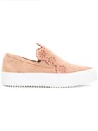 See By Chloé Embellished Slip-on Sneakers - Pink & Purple