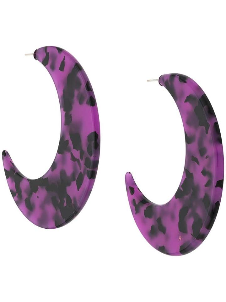 Marine Serre Hoop Earrings - Purple