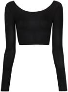 Wone Long-sleeved Crop Top - Black