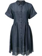 Emporio Armani Textured Shirt Dress - Blue