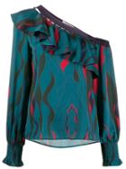 Three Floor Finesse One Shoulder Blouse - Green