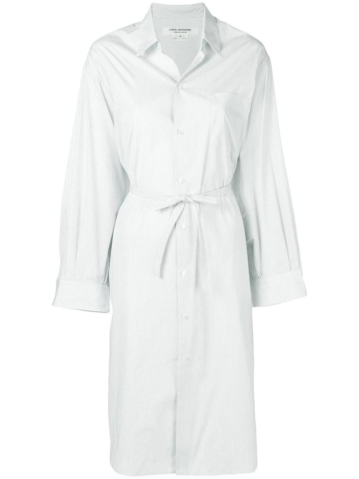 Junya Watanabe Midi Pinstripe Shirt Dress - White