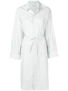 Junya Watanabe Midi Pinstripe Shirt Dress - White