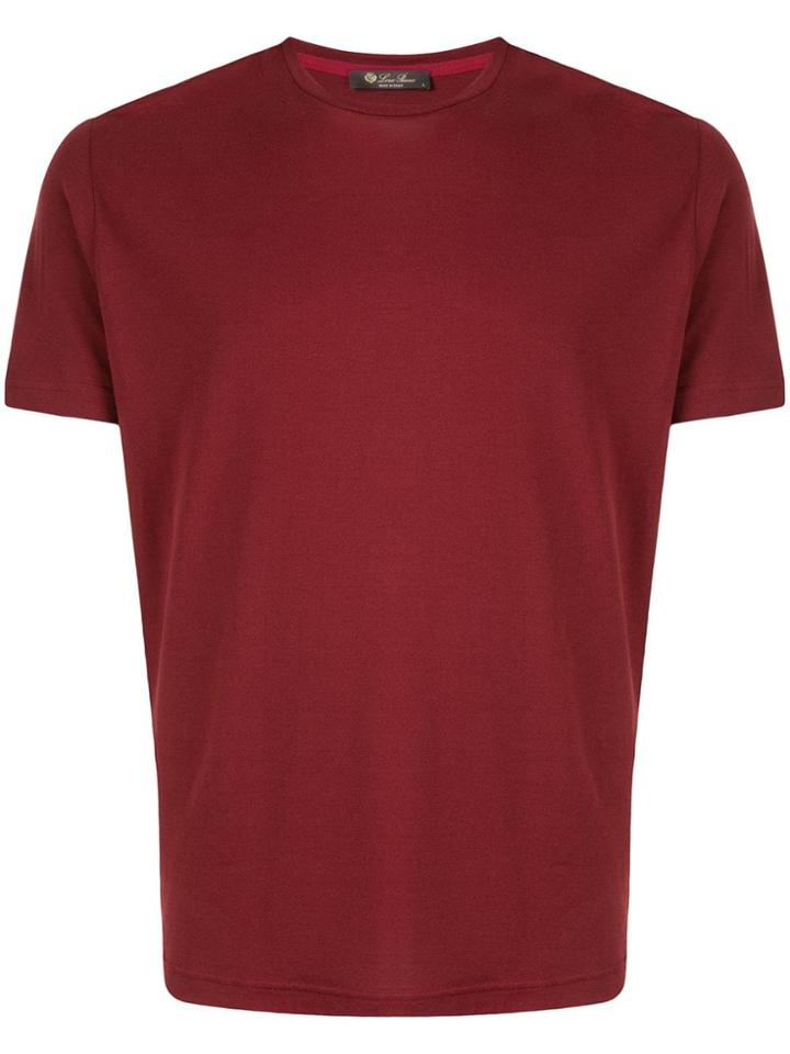 Loro Piana Crew Neck Plain T-shirt - Red