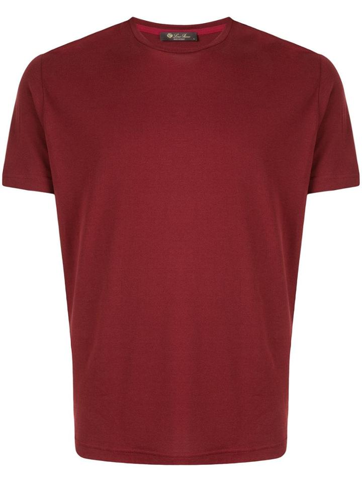 Loro Piana Crew Neck Plain T-shirt - Red