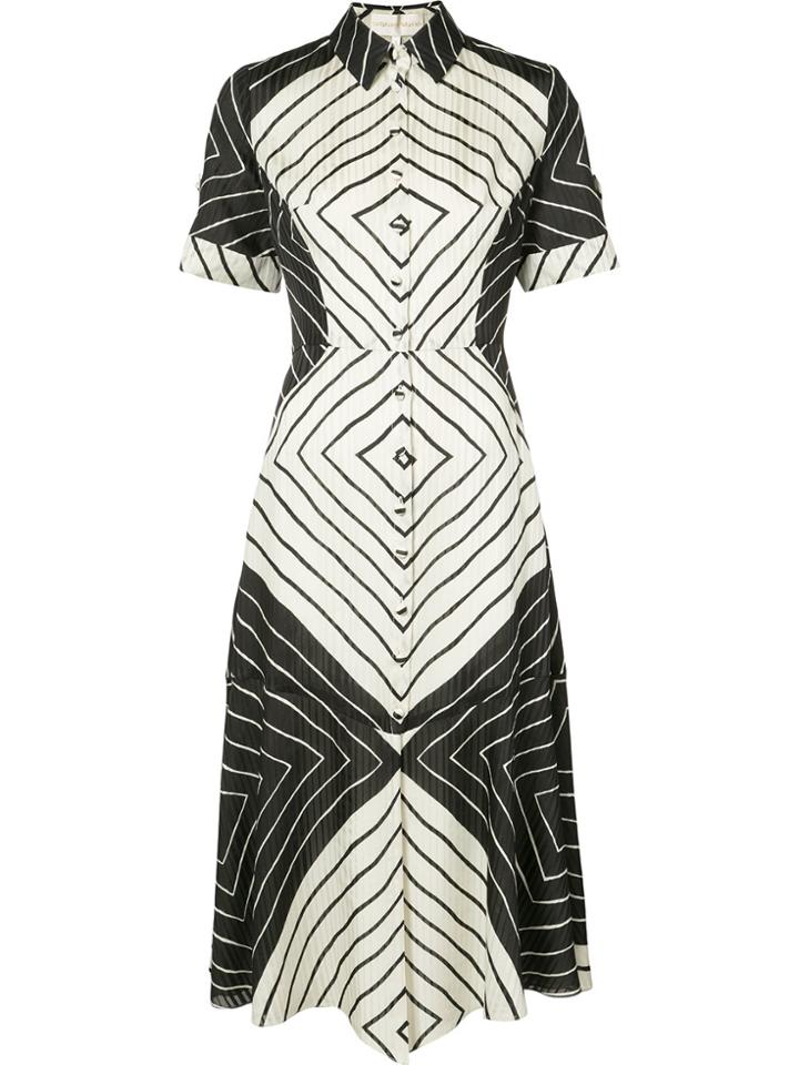 Christian Siriano Contrast Panel Shirt Dress - White