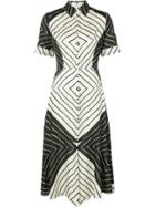 Christian Siriano Contrast Panel Shirt Dress - White