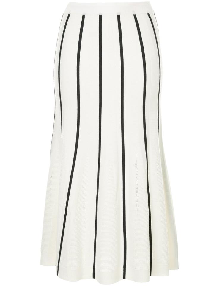 Gabriela Hearst Flared Striped Skirt - White