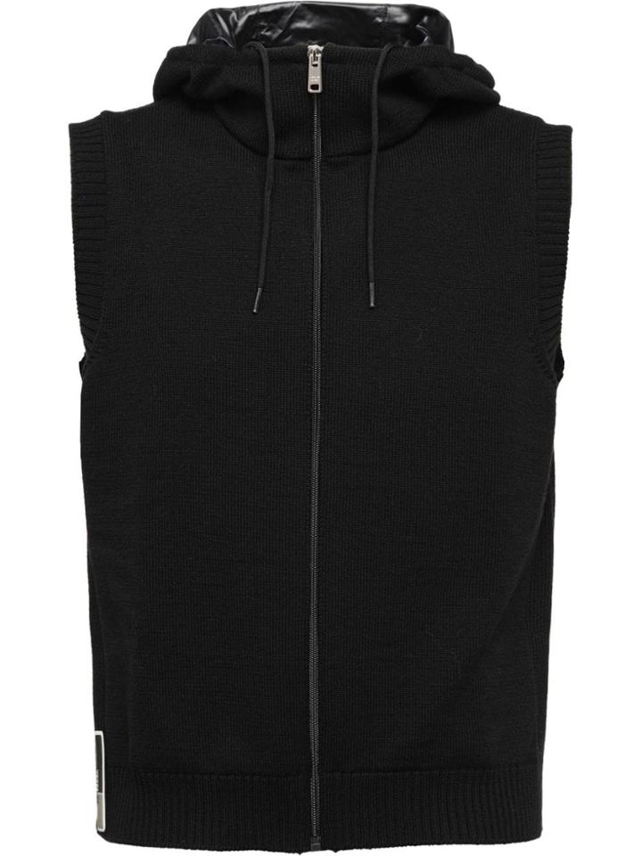 Prada Wool And Nylon Vest - Black