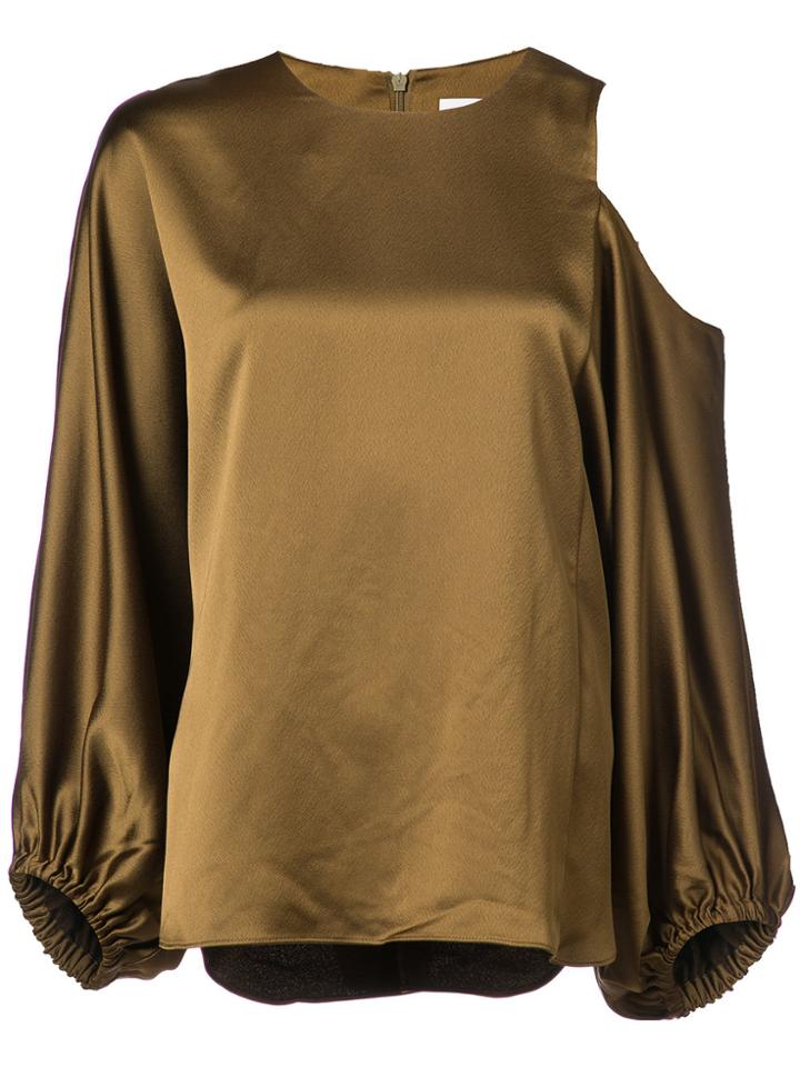 Tibi Cut Out Shoulder Blouse - Green