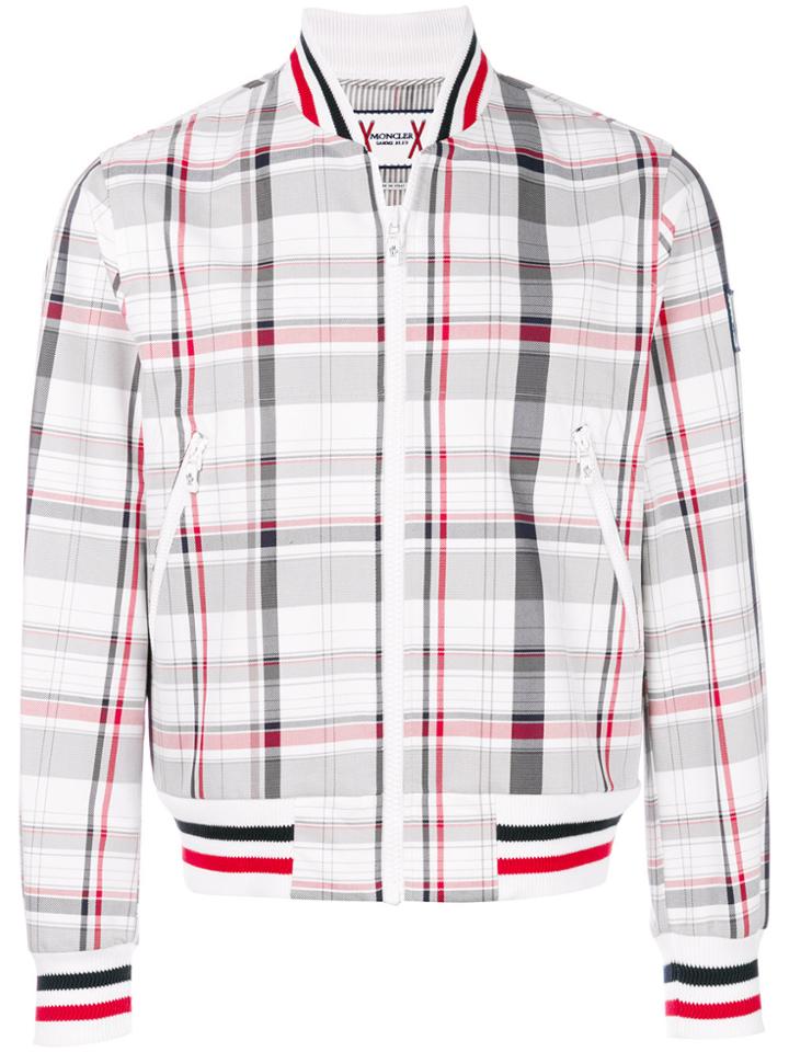 Moncler Gamme Bleu Checked Bomber Jacket - White