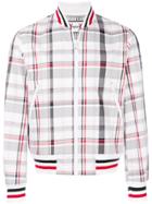 Moncler Gamme Bleu Checked Bomber Jacket - White