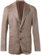Caruso - Classic Blazer - Men - Silk/cupro/wool/inox - 50, Brown, Silk/cupro/wool/inox