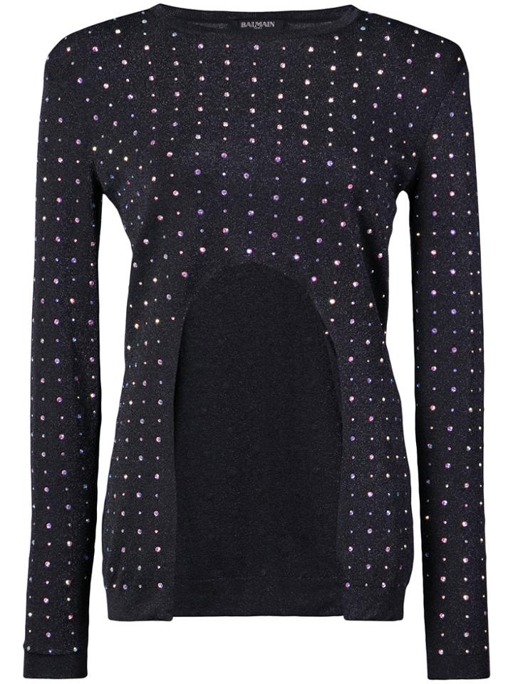Balmain Crystal-embellished Top - Black