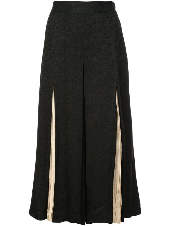 Jill Stuart Floral Jacquard Cropped Trousers - Black