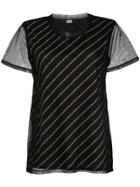 Karl Lagerfeld Logo Striped Blouse - Black