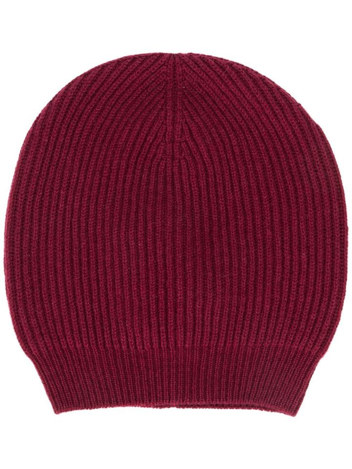 Fabiana Filippi Ribbed Knit Beanie - Red