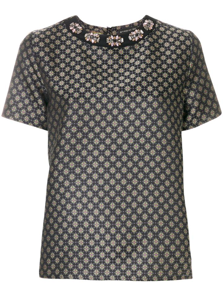 Etro Embellished Jacquard Blouse - Black