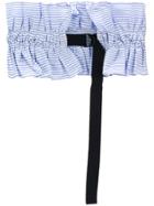 Muveil Stripe Ruched Waist Belt - Blue