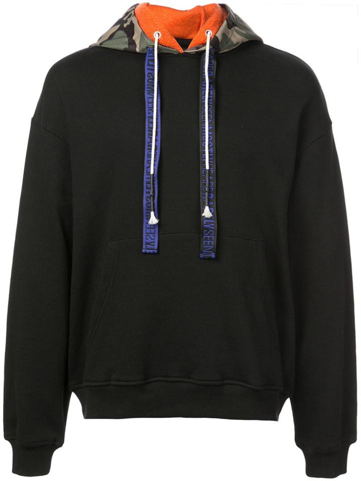 Mostly Heard Rarely Seen Camouflage Detail Hoodie - Black