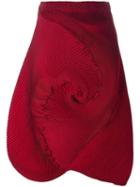 Issey Miyake Men Pleated Detailing Asymmetric Skirt, Size: 2, Red, Polyester/polyurethane/wool