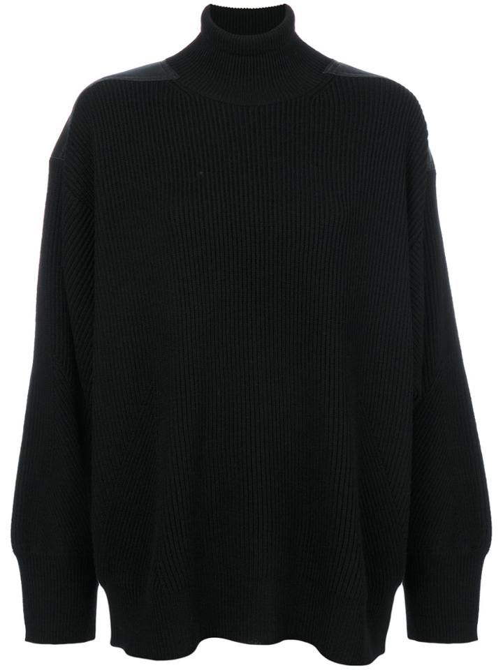 Stella Mccartney Shoulder Panel Turtleneck Jumper - Black