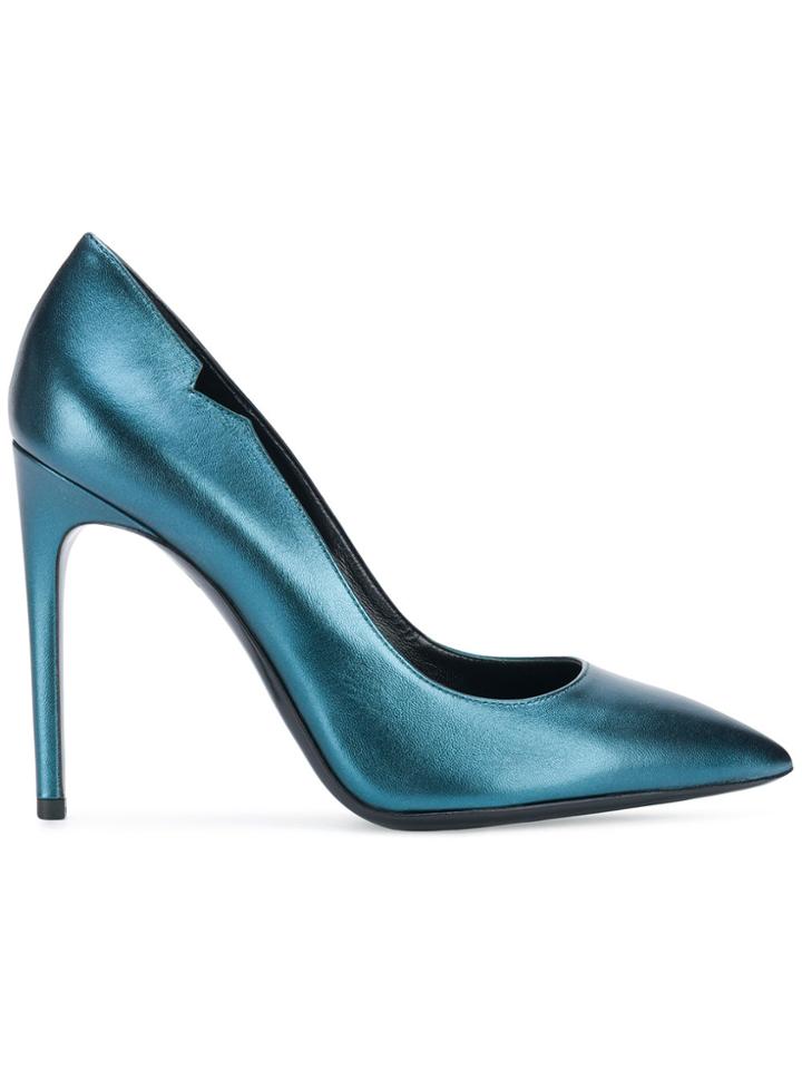 Pollini Pointed Toe Stiletto Pumps - Blue