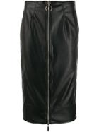 Elisabetta Franchi Zipped Midi Skirt - Black