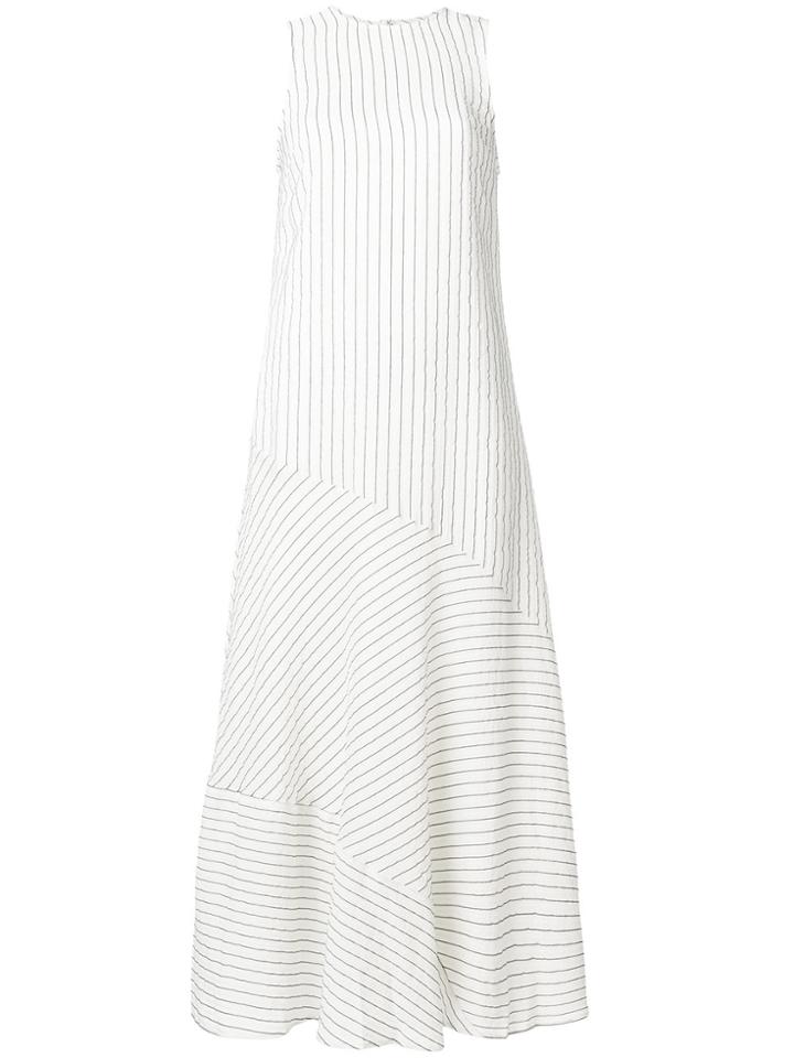 Ganni Pinstripe Sundress - White