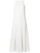 Ganni Pinstripe Sundress - White