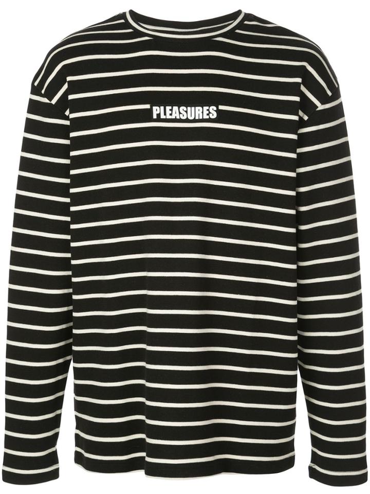 Pleasures Branded Stripe Sweatshirt - Black