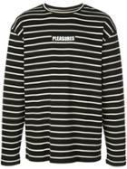 Pleasures Branded Stripe Sweatshirt - Black