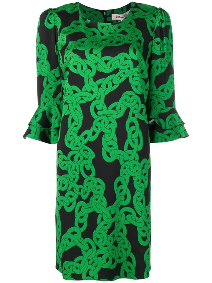 Dvf Diane Von Furstenberg Crawling Chain Shift Dress - Black