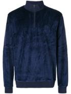 Stussy Velvet Zipped Sweater - Blue