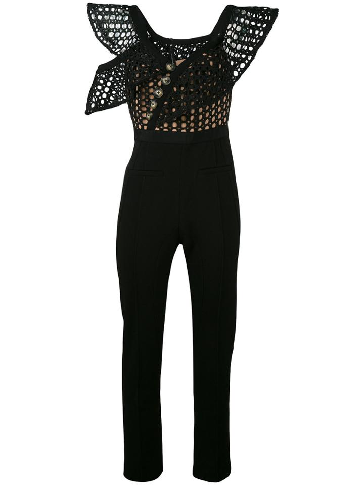 Self-portrait Cut-out Detail Jumpsuit - Black