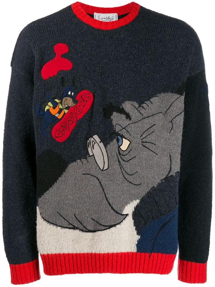 Jc De Castelbajac Pre-owned Cartoon Knit Sweater - Blue