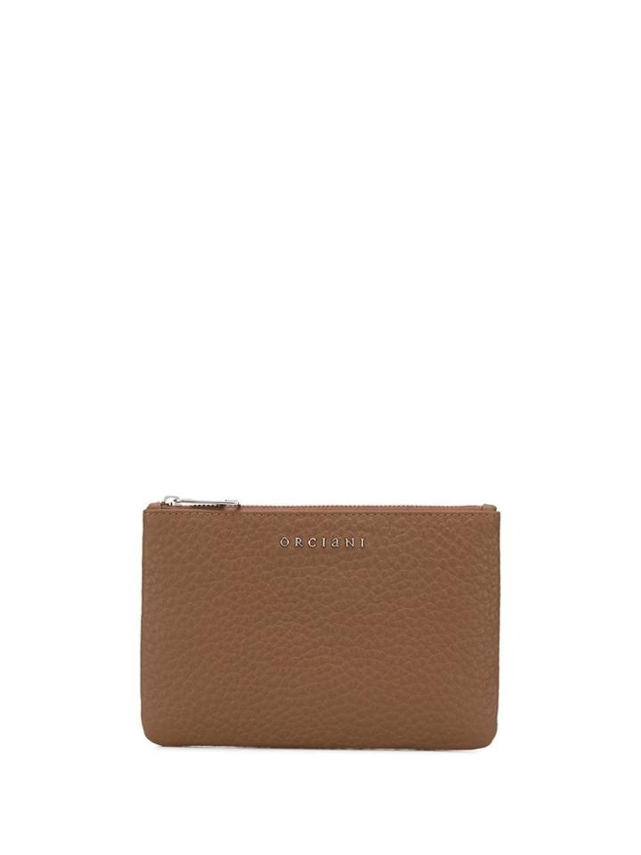 Orciani Zipped Card Case - Brown