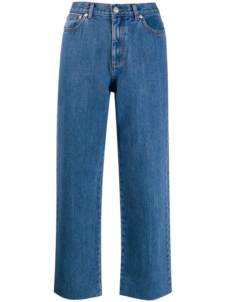 A.p.c. Cropped Straight Leg Jeans - Blue