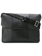 Canali Embossed Logo Messenger Bag - Black