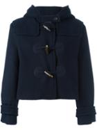 Jil Sander Navy Hooded Duffle Jacket